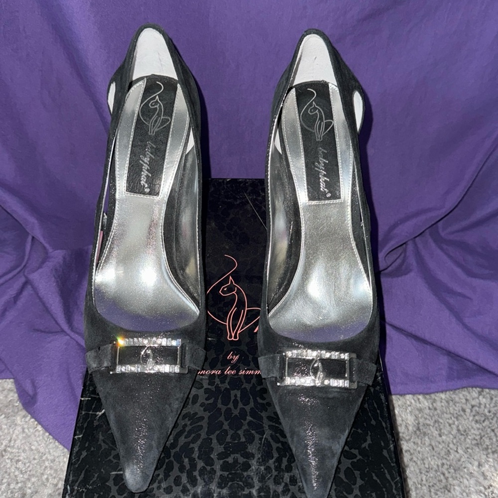Black , silver heel